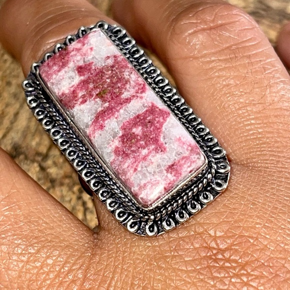 Rosaline Pink Thulite Ring Size 9 3/4 - Picture 7 of 9